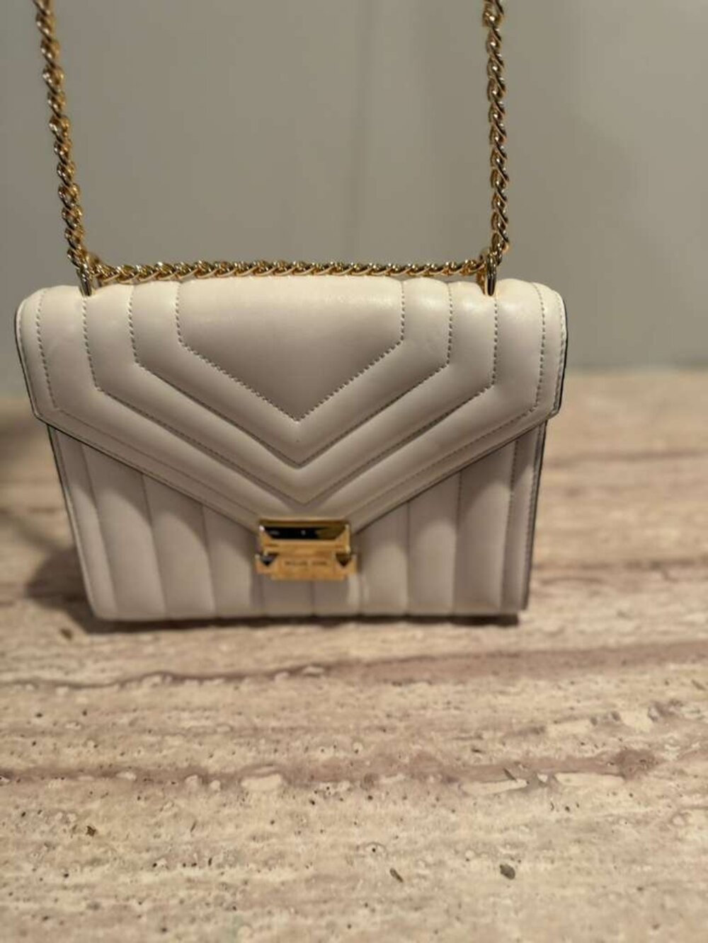 NWT Michael Kors White Whitney Medium Shoulder Bag